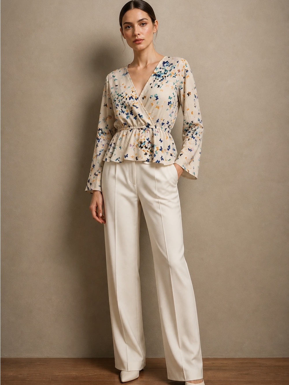 Sadie & Sage Scattered Butterfly print Top